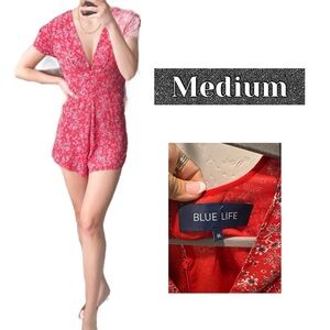 Floral Red‎ Women's romper